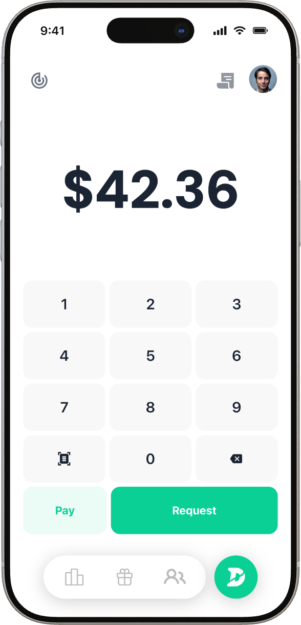 Divvum pay and request screen